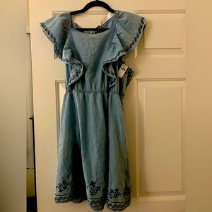 Old Navy denim shorts sleeve ruffle dress